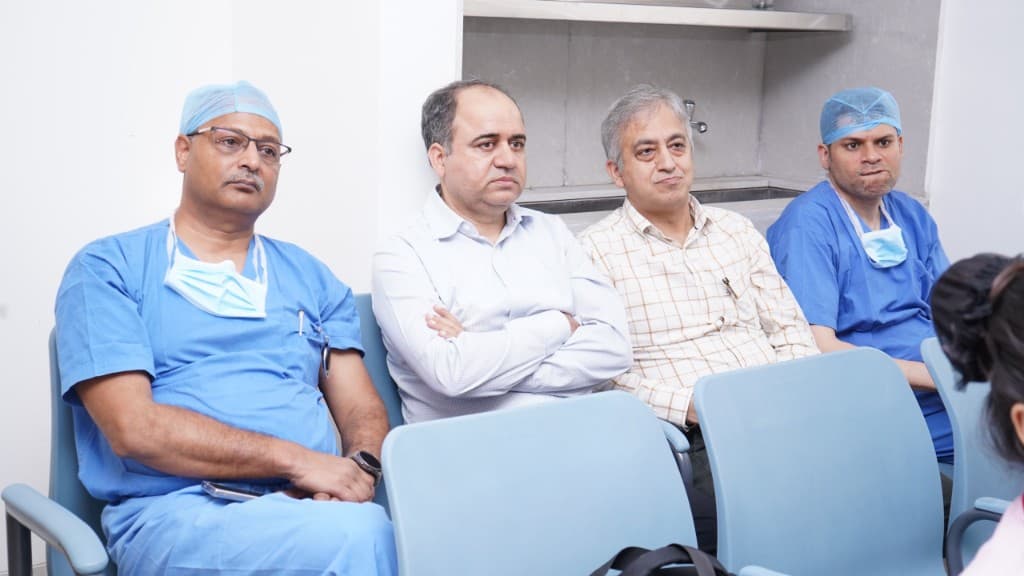 Medanta neurosurgeon and other specialists in the workshop audience